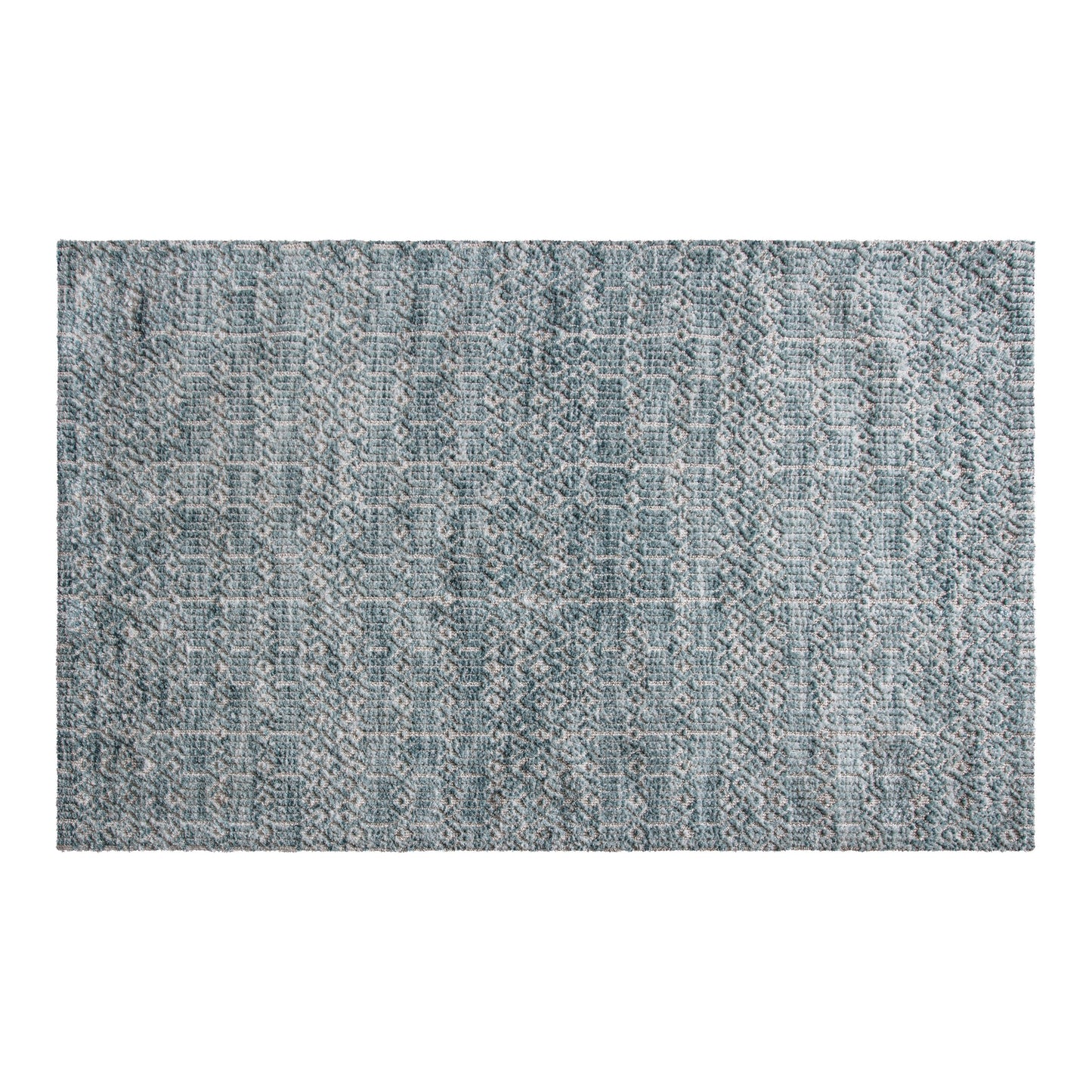 Load image into Gallery viewer, A geometric patterned Portlemouth Rug Duck Egg 1600x2300mm suitable for interior decor from Kikiathome.co.uk.

