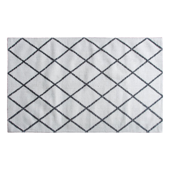 Load image into Gallery viewer, A Mayo Rug with black diamonds, perfect for interior decor.
