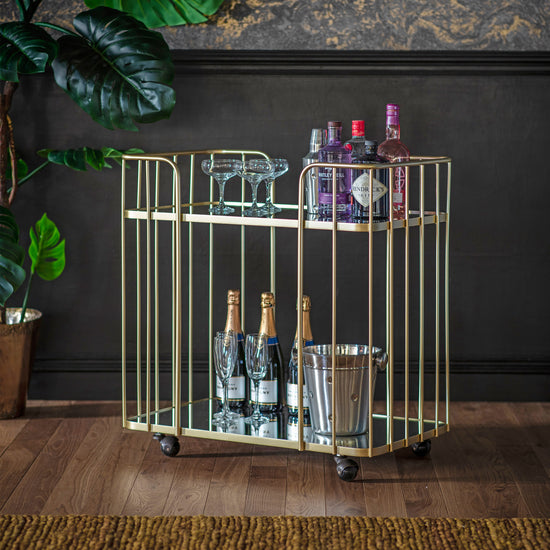 A Verna Drinks Trolley Champagne 750x457x787mm by Kikiathome.co.uk, a stylish addition to your home furniture and interior decor.