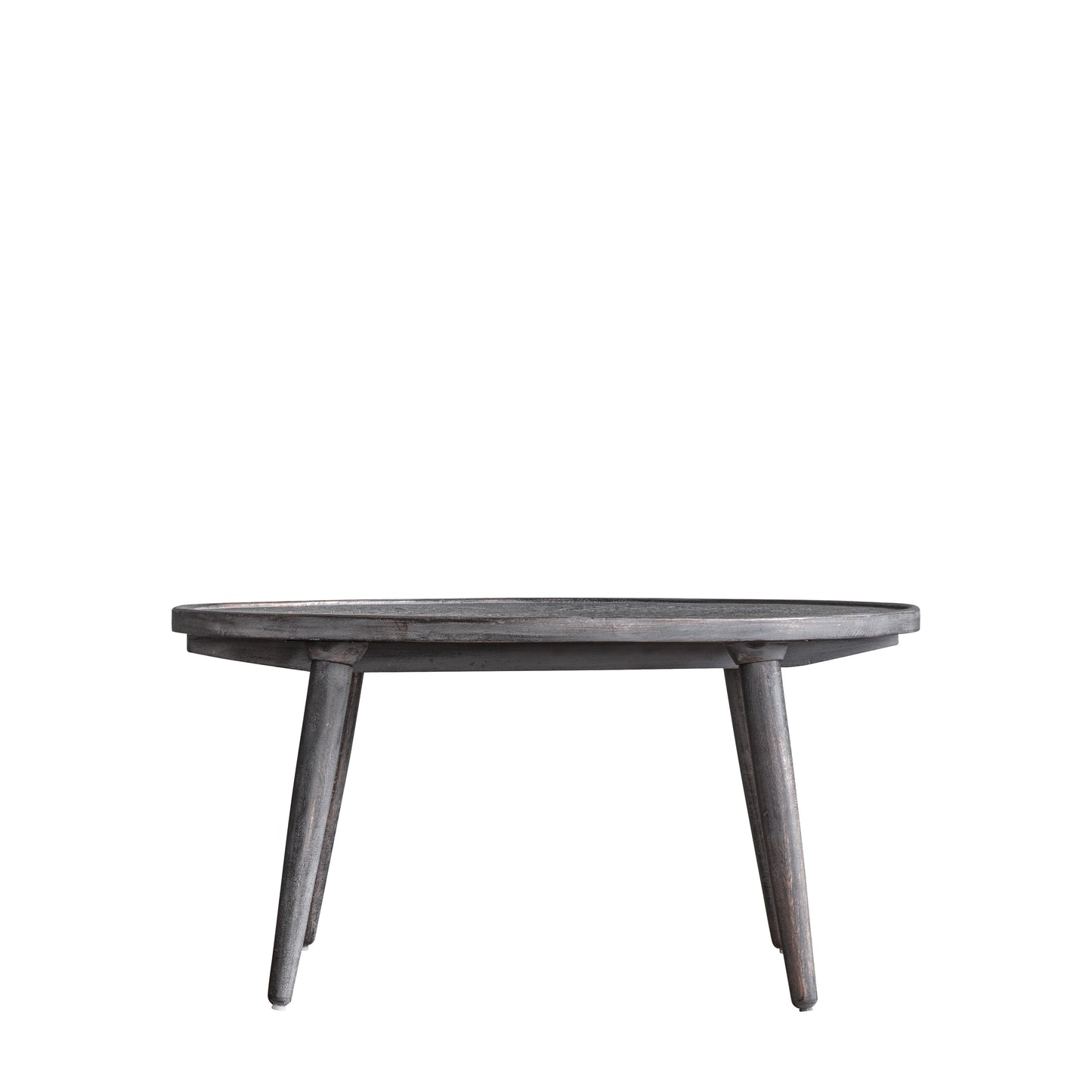 A Bantham Coffee Table Grey Black 910x910x460mm with wooden legs for home furniture and interior decor by Kikiathome.co.uk.