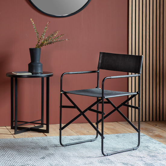 A Fleming Chair Black Leather (2pk) by Kikiathome.co.uk as interior decor.