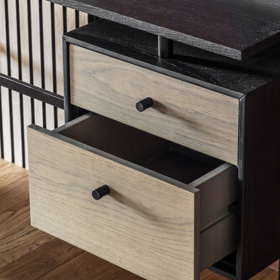 A Prawle 2 Drawer Desk 1300x500x750mm from Kikiathome.co.uk, ideal for home furniture and interior decor.