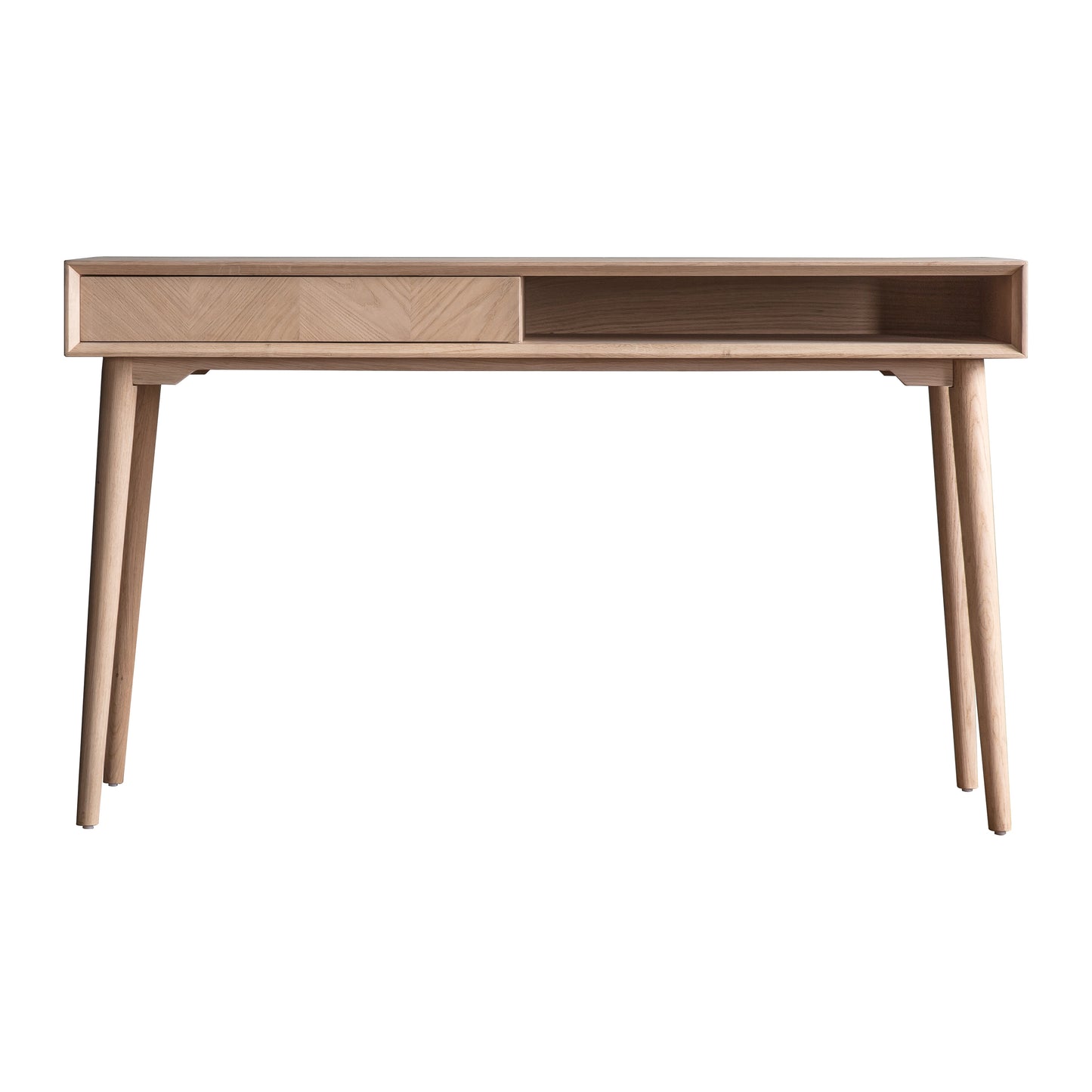 A Tristford 1 Drawer Desk 1300x500x760mm by Kikiathome.co.uk, offering home furniture with a drawer and two legs.