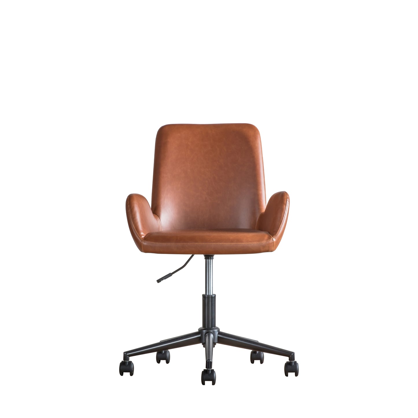 A Noss Swivel Chair Brown in interior decor from Kikiathome.co.uk on a white background.