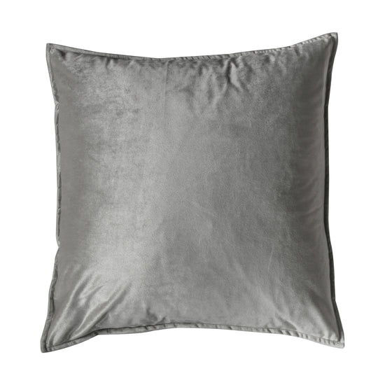 A Meto Velvet Oxford Cushion Silver 580x580mm by Kikiathome.co.uk, ideal for interior decor and home furniture, on a white background.