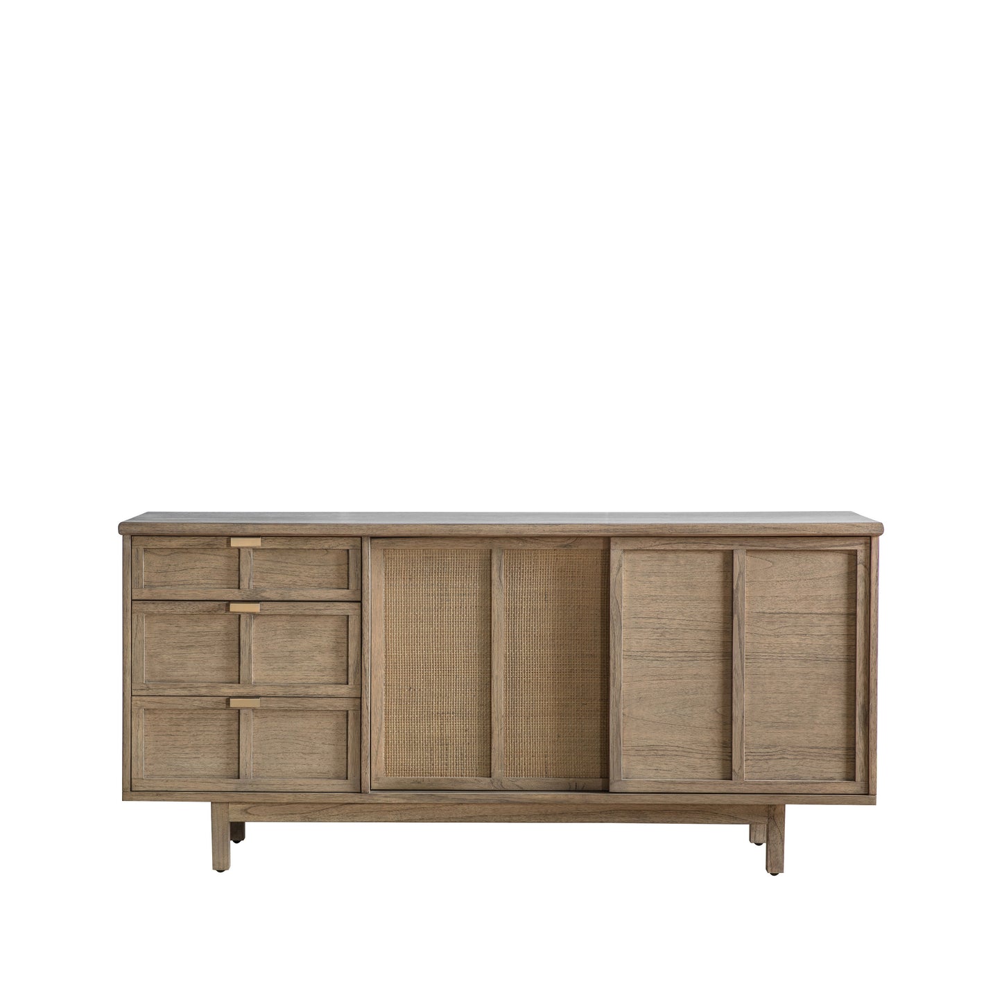 The Kikiathome.co.uk Alvington 3 Drawer 2 Door Sideboard 1500x450x700mm is a wooden piece of home furniture with two drawers.