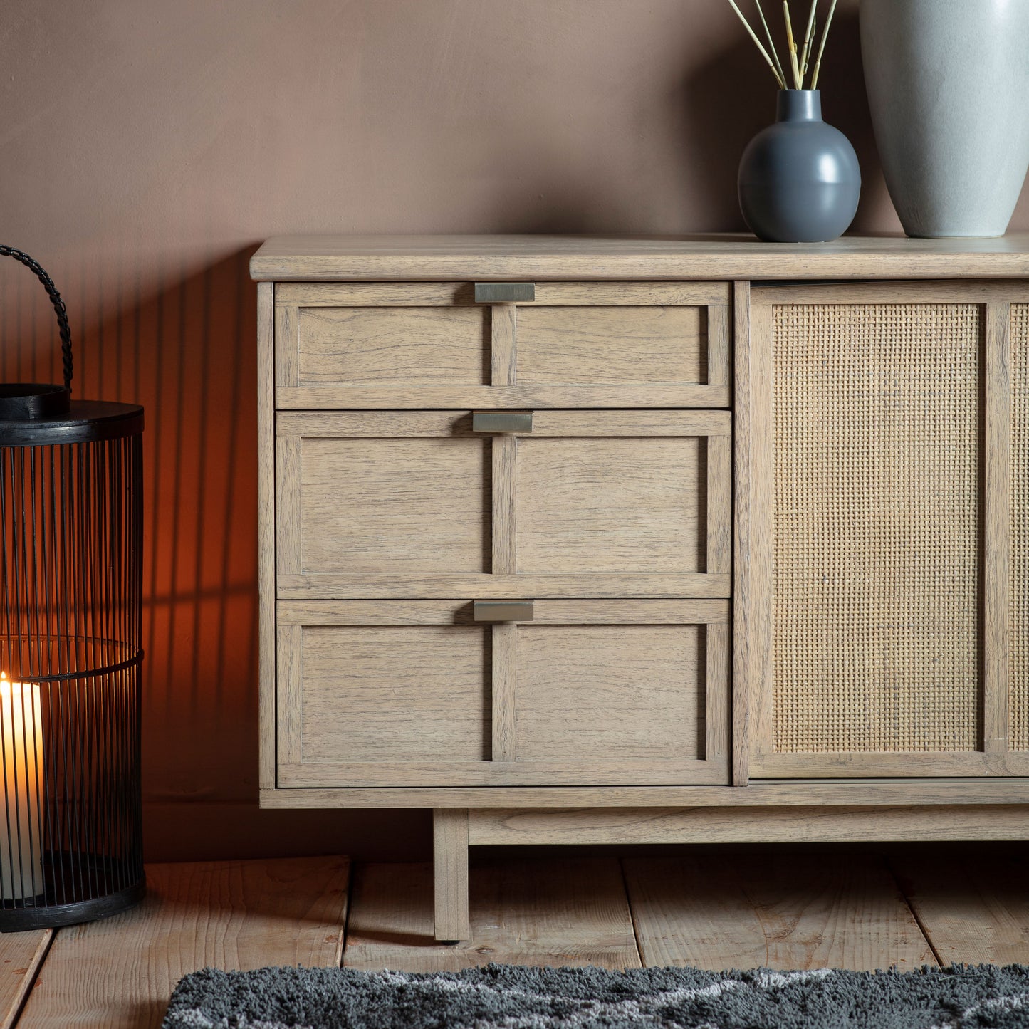 Load image into Gallery viewer, An Alvington 3 Drawer 2 Door Sideboard 1500x450x700mm from Kikiathome.co.uk, an interior decor piece of home furniture.
