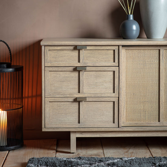 An Alvington 3 Drawer 2 Door Sideboard 1500x450x700mm from Kikiathome.co.uk, an interior decor piece of home furniture.