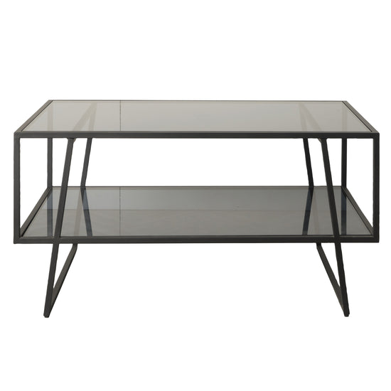 A sleek Putney Coffee Table with a glass top, perfect for home furniture and interior decor.