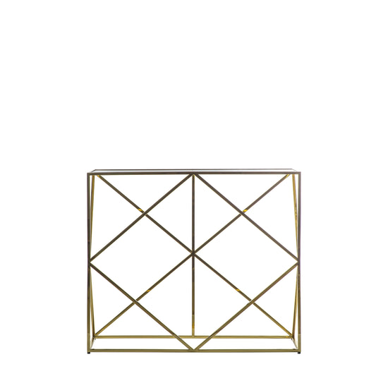A Parma Console Table with a geometric design for interior decor.