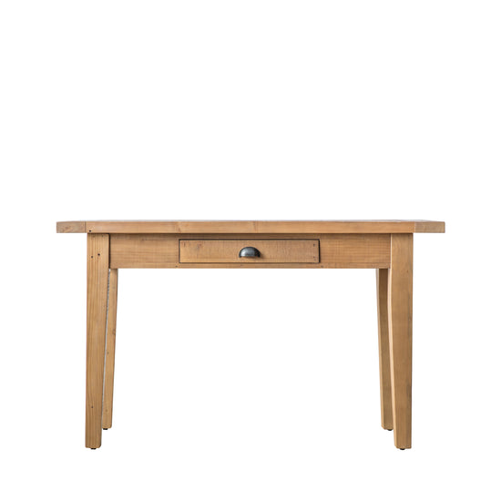 A Marldon Desk 1300x500x770mm with a drawer on top, perfect for home furniture and interior decor.