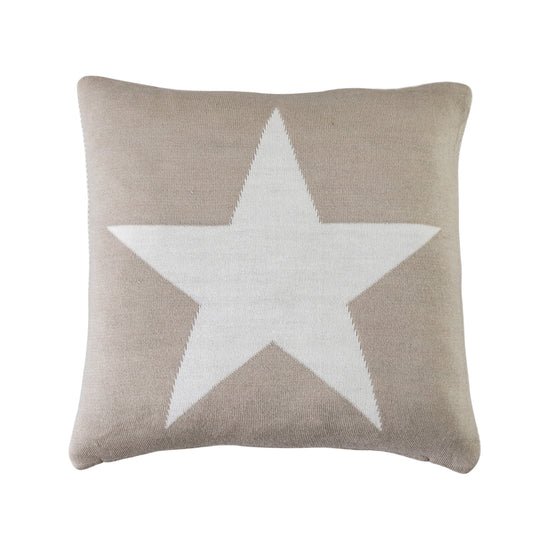 Load image into Gallery viewer, A Star Knitted Cushion Taupe 450x450mm by Kikiathome.co.uk for interior decor.
