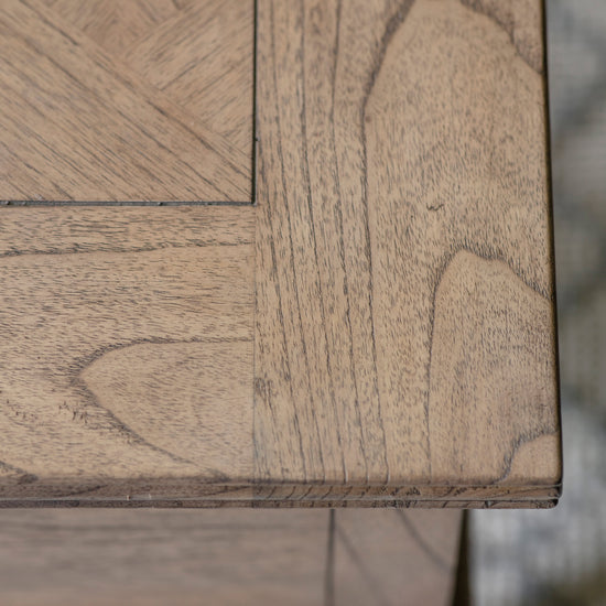 A close up view of the Belsford Push Drawer Coffee Table 1200x600x435mm, an interior decor piece by Kikiathome.co.uk.