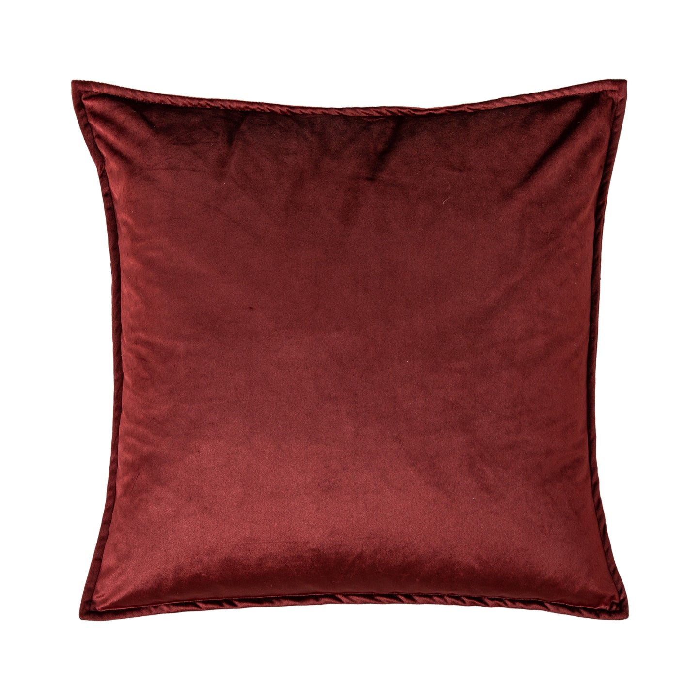 A Meto Velvet Oxford Cushion in Merlot, adding elegance and comfort to your interior decor.
