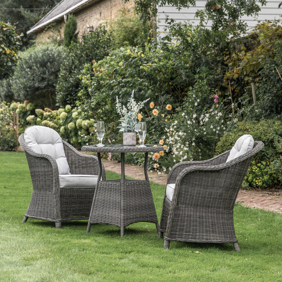 Load image into Gallery viewer, A Meavy 2 Seater Bistro Set Grey by Kikiathome.co.uk, an interior decor for gardens.
