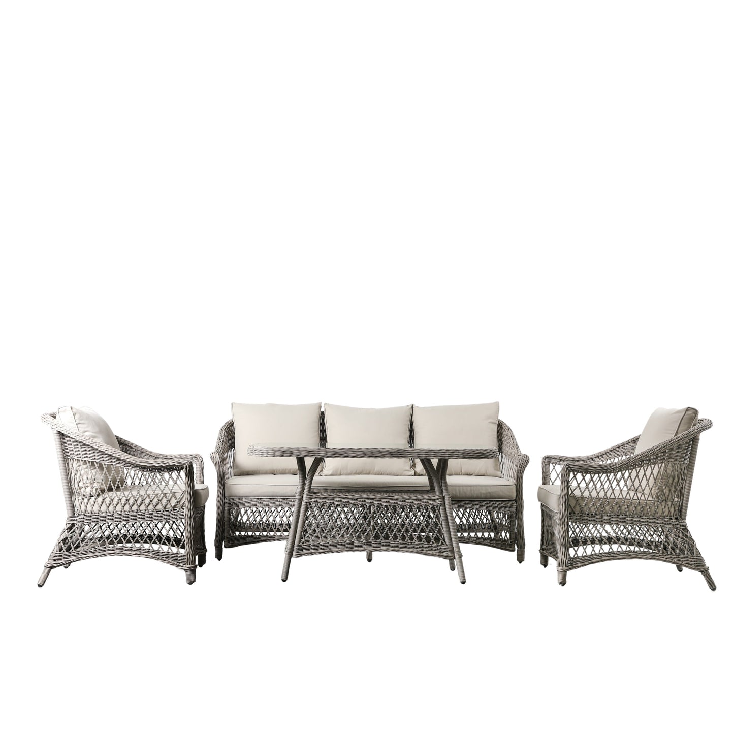 A Allington Country Sofa Dining/Tea Set Stone for interior decor on a white background.