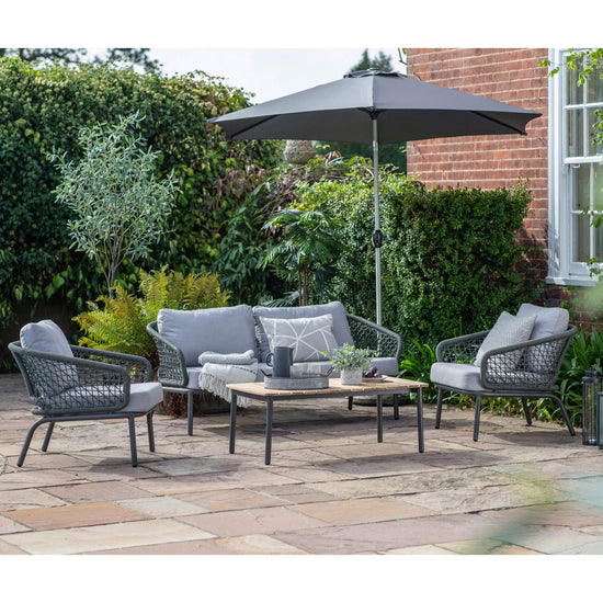 An Ashford Lounge Set with an umbrella for home furniture and interior decor from Kikiathome.co.uk.