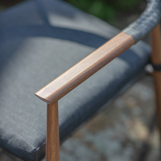 A close up of a Kilmington 2 Seater Bistro Set chair for home furniture from Kikiathome.co.uk.