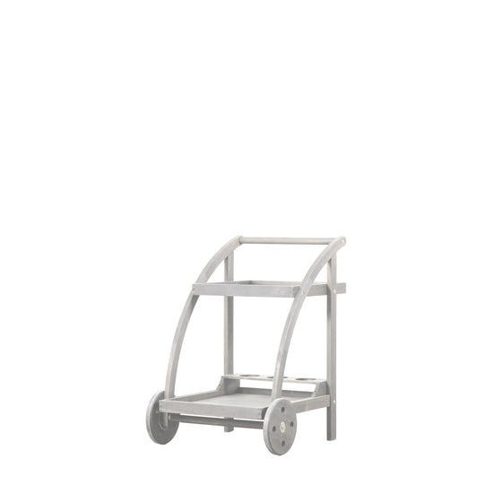 A small Alfrington Drinks Trolley Whitewash with wheels, ideal for interior decor or home furniture, available at Kikiathome.co.uk.