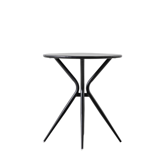 A round top metal base Alston side table for home furniture decor.