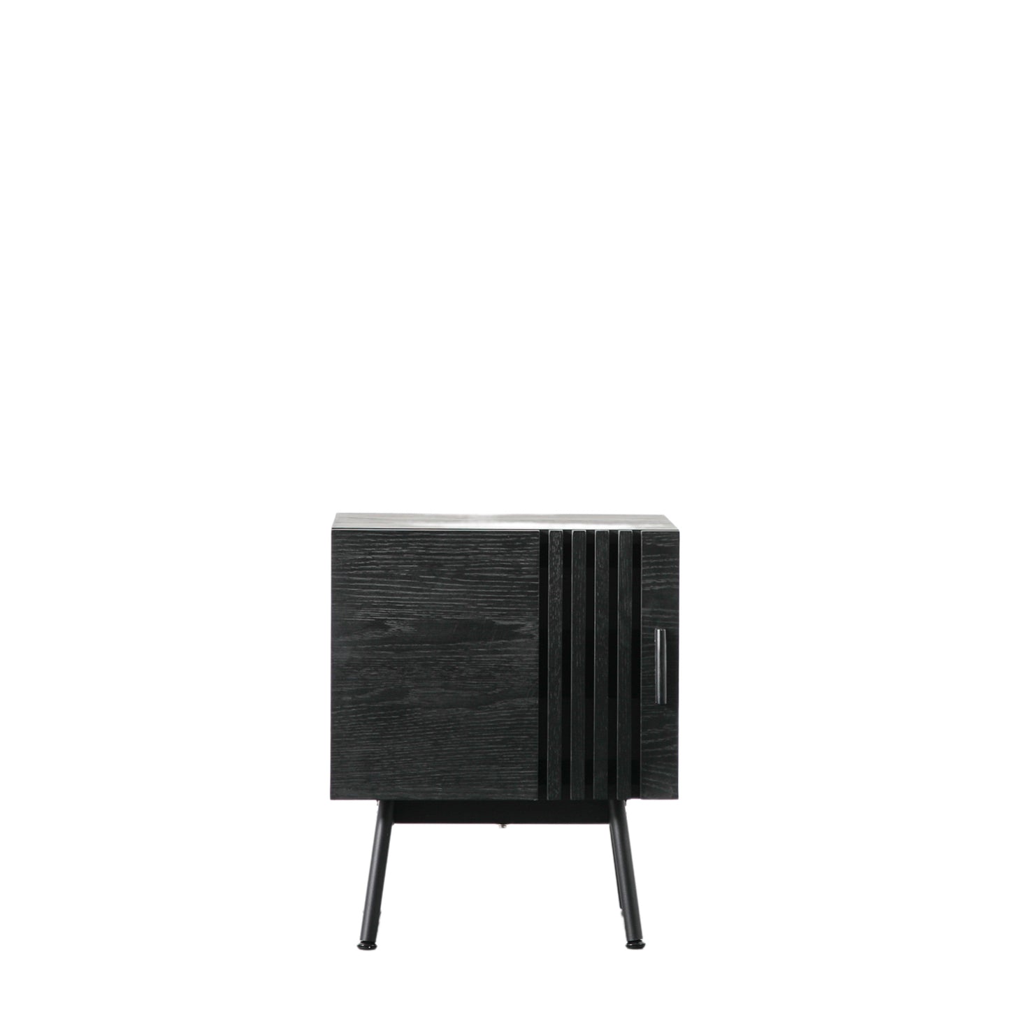 A Holston Side Table Black with a metal base for interior decor and home furniture from Kikiathome.co.uk.