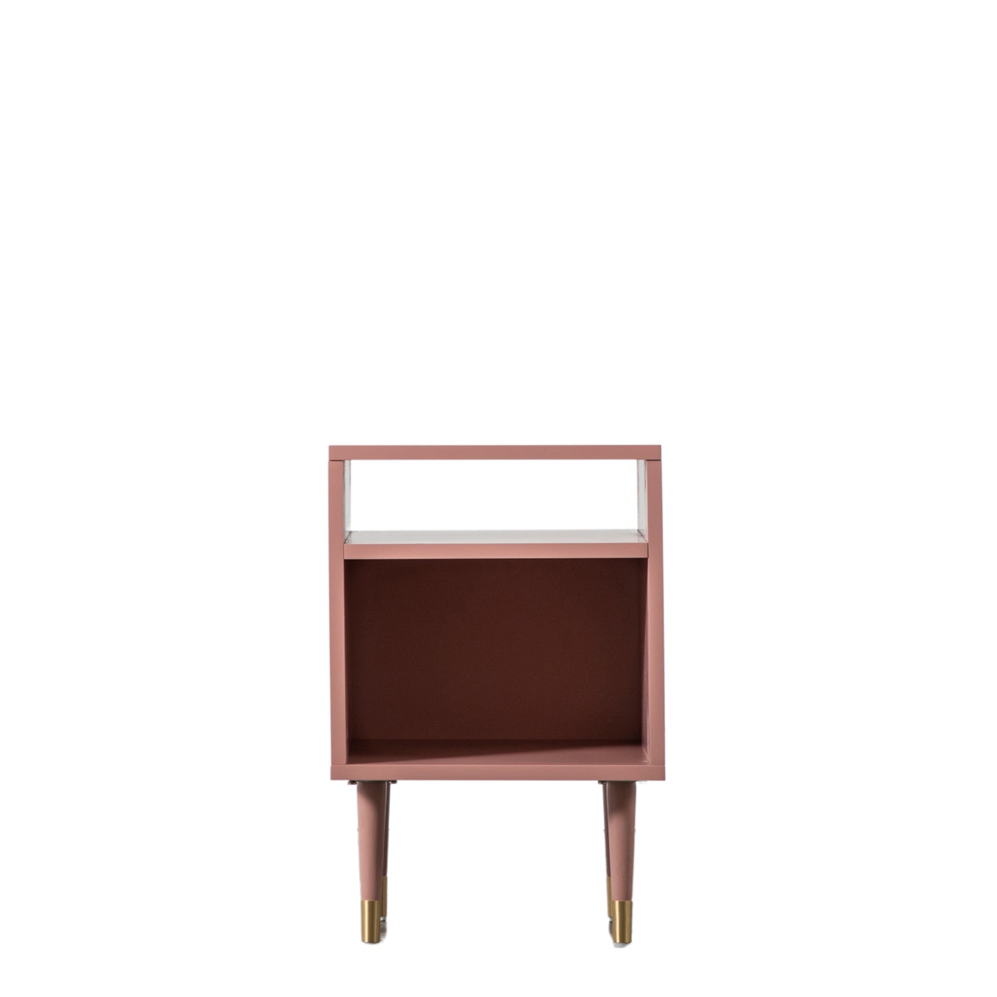 A pink Thurlestone side table with gold legs for interior decor.