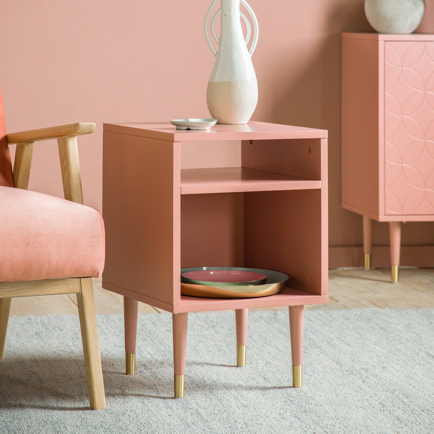 A Thurlestone Side Table Pink 400x400x600mm by Kikiathome.co.uk adding to home furniture and interior decor.