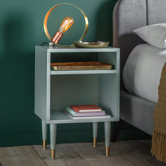 A Thurlestone Side Table Mint 400x400x600mm by Kikiathome.co.uk with a lamp on it, perfect for home decor.