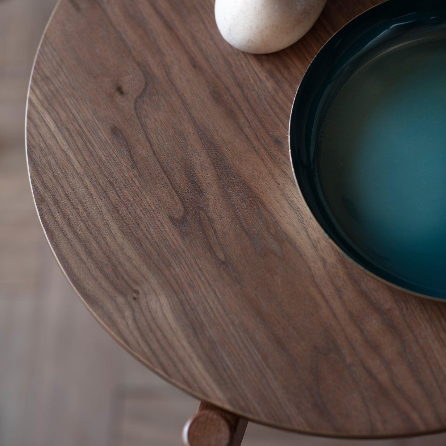 A walnut side table from Kikiathome.co.uk enhances interior decor.