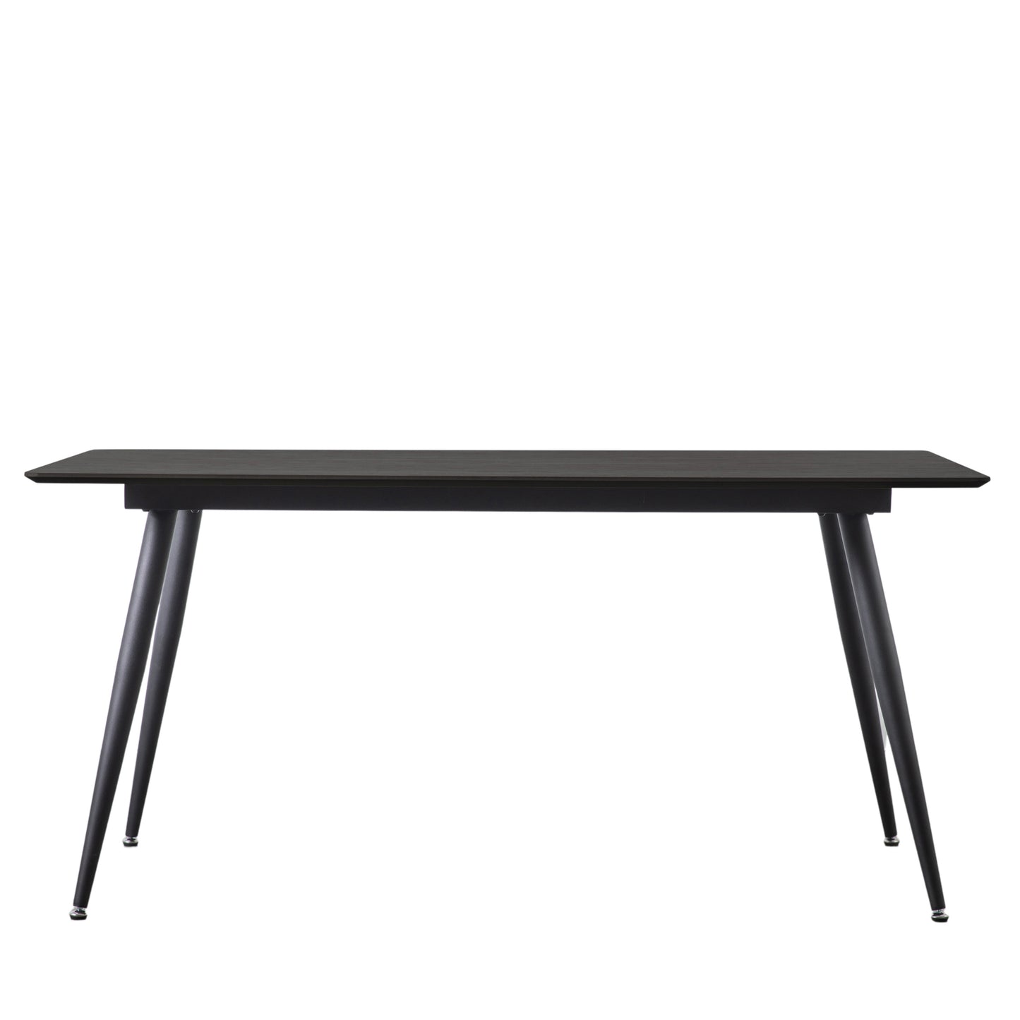 An Ashford Dining Table Black 1600x900x750mm with black legs for interior decor from Kikiathome.co.uk.