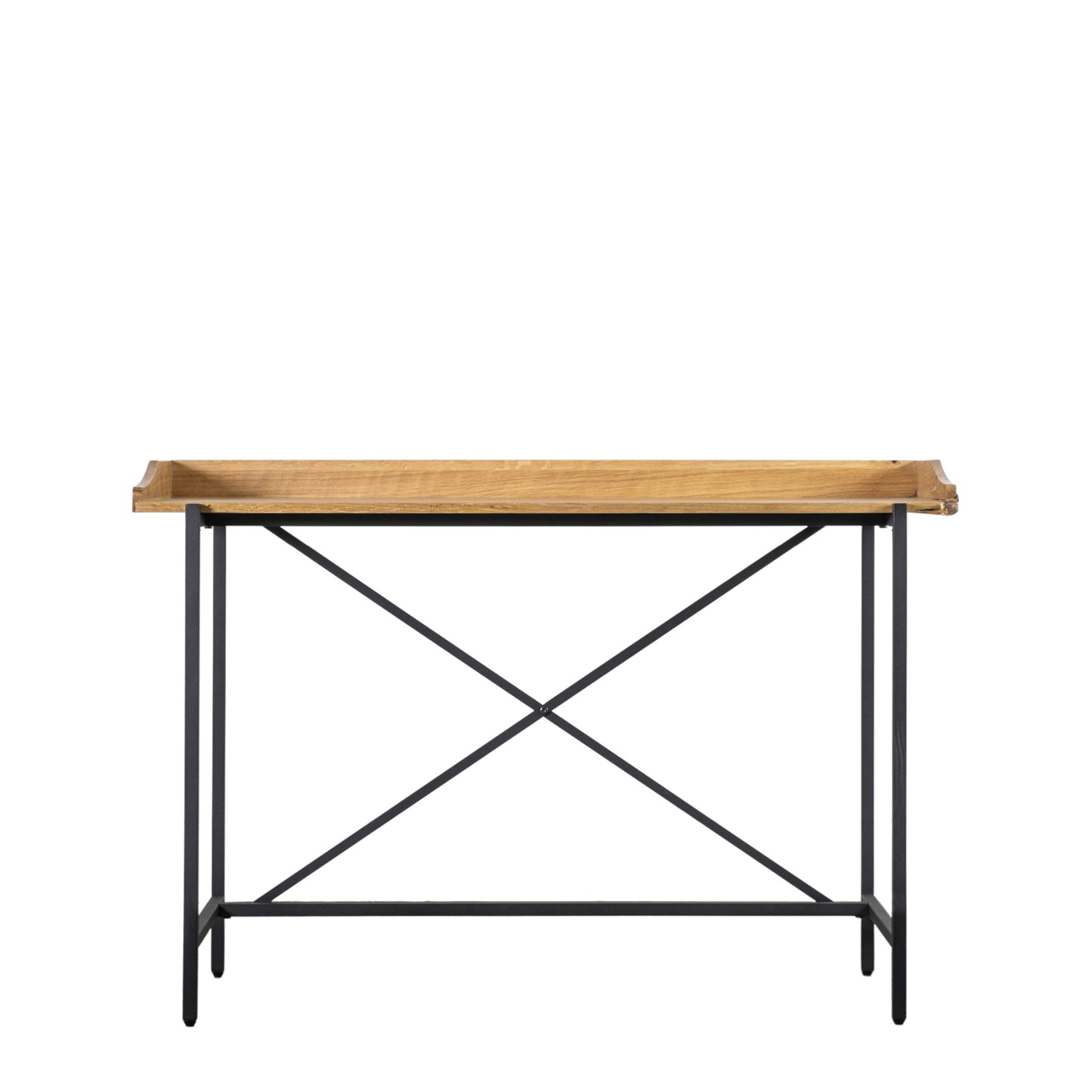A black and wood Torrington Desk with a wooden top from Kikiathome.co.uk, perfect for home furniture and interior decor.