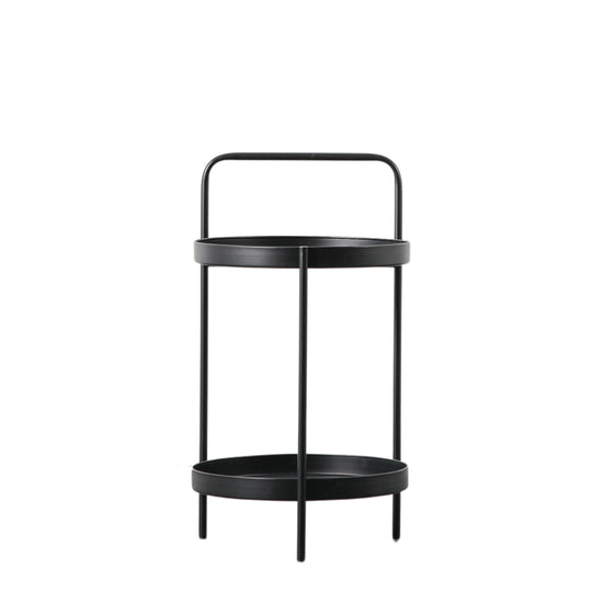 A Sennen Side Table Black from Kikiathome.co.uk, a stylish and functional piece of home furniture for interior decor with two trays.
