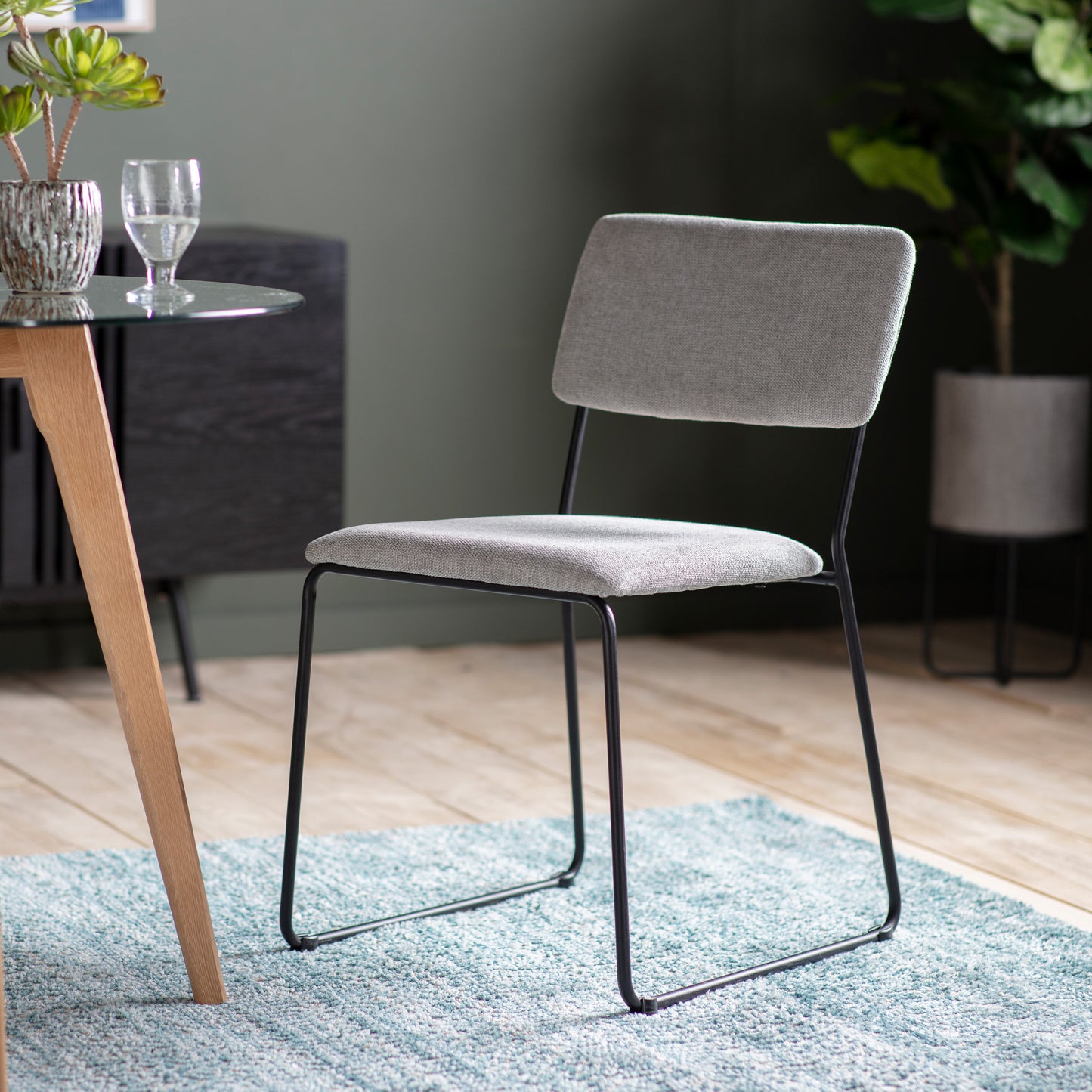 A Chivelstone Dining Chair Light Grey (2pk) by Kikiathome.co.uk in a room with interior decor and home furniture.