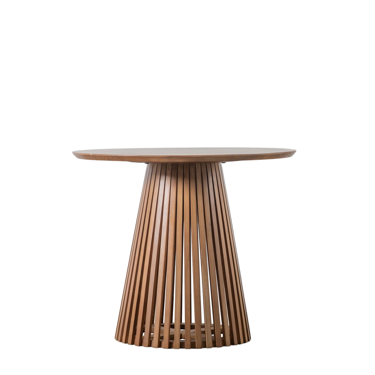 A stylish Ditsum Dining Table with a slatted top, perfect for interior decor.