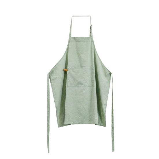 Load image into Gallery viewer, A Stonewashed Apron Sage 850x900mm for home decor by Kikiathome.co.uk on a white background.
