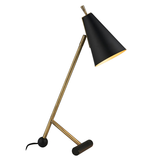 A Lyndhurst Table Lamp in Antique Brass/Black from Kikiathome.co.uk perfect for interior decor.