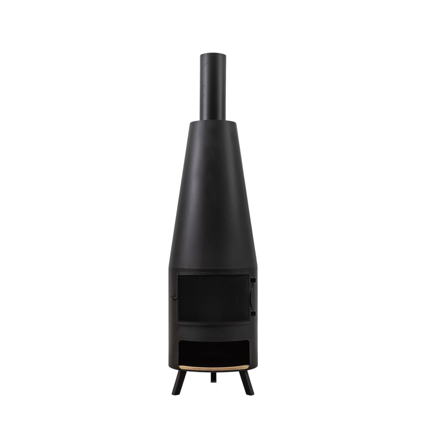 A Monkleigh Chiminea with Pizza Shelf 500x500x1865mm for interior decor purposes from Kikiathome.co.uk on a white background.
