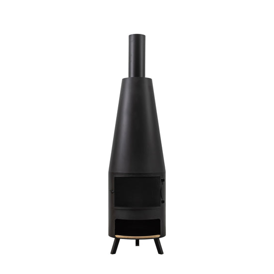 A Monkleigh Chiminea with Pizza Shelf 500x500x1865mm for interior decor purposes from Kikiathome.co.uk on a white background.