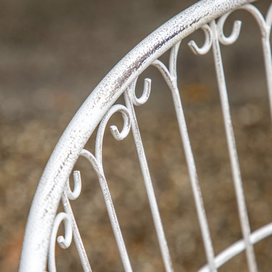 A close up of a Branscombe 2 Seater Bistro Set Vanilla chair, an interior decor piece from Kikiathome.co.uk.